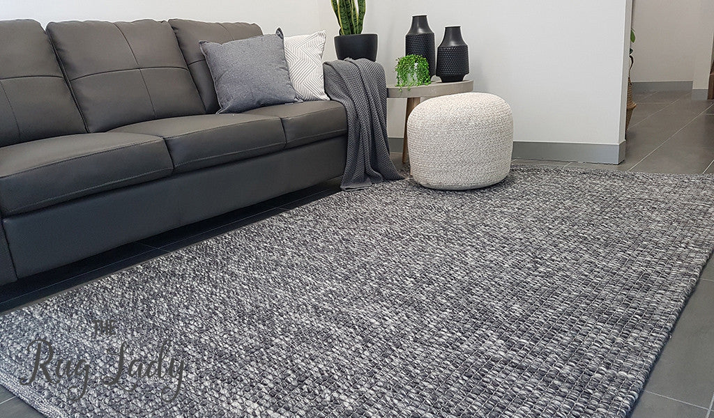 Carpet double cotton recycled grey 120/170 cm ethical on sale ecological comfortable and contemporary Scandinavian design